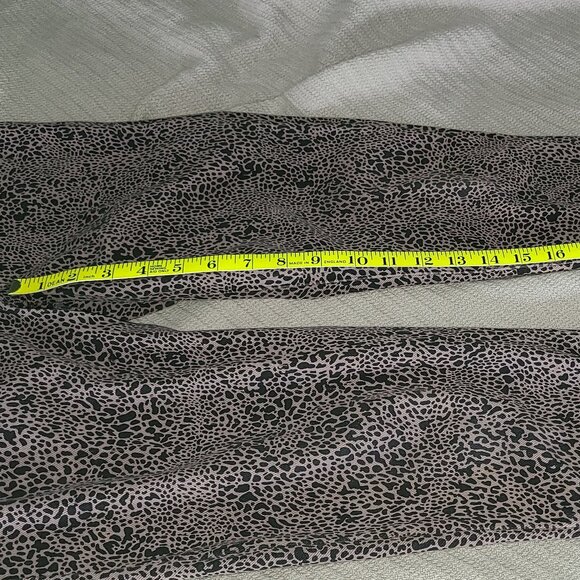 SPANX® BLACK & BROWN LEOPARD PRINT PANTS - ELASTIC WAIST - SIZE LARGE - Picture 14 of 16